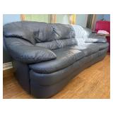 Leather Sofa Blue Gray Couch