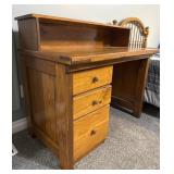 Wood Desk With Drawers Three-Piece