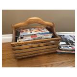 Oak Magazine Rack With Magazines +