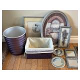 Decor Collection Mirrors Art Basket & Waste Can