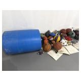 Barrel Of Sports Balls Lot