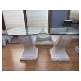 Post Modern Tessellated Side Table Pair