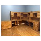 Large Oak Home Office Desk