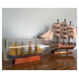 Sailing Ship Models Pair Bottle Cutty Sark