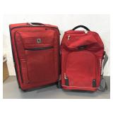 Red Lugaage Suitcases Delsey High Sierra Pair