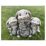 Rabbit Family Garden Figurine
