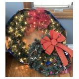 Lighted Christmas Holiday Wreaths