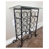 Wine Rack Glass Top Table