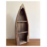Row Boat Rustic Wooden Wall Shelf