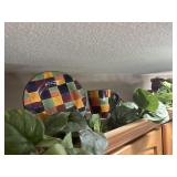 Faux Grape Vine Bottles Plates Kitchen Decor