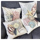 Seashell Throw Pillow Set of Four