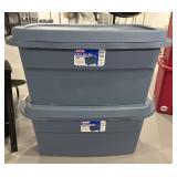 Sterilite Ultra Tote Boxes Pair 30 Gallon Blue