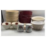 Assorted Lot Of Metal Bowls w Salt And Pepper