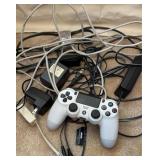 White PS4 Controller & Assorted Cords