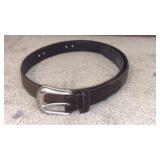 Brown Leather Belt w Distinctive Dual-Stud