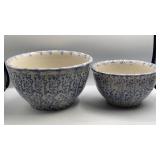 Grand Blue And White Spongeware Ceramic Nesting
