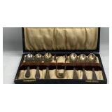Vintage Set Of Dessert  Spoons w Case