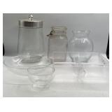 Glass Storage Jars, Vases, & Acrylic Organizer Lot