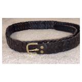 Braided Brown Leather Belt