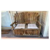 Log Adirondack Style Bench 51x21x42"