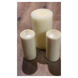 Cream Pillar Candle Set 6-8x3-4"