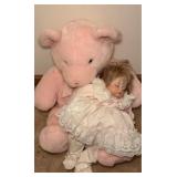 Large Stuffed Bear & Baby Doll