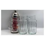 Clear Glass Drinkware & Cocktail Shaker