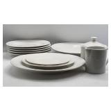 Vintage White Ceramic Dinnerware & Serving