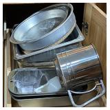 Lot Of Mixed Metal Bakeware & Kitchen Utensil.
