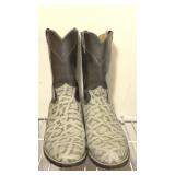 Justin Diamond J Leather Cowboy Boots Sz 10 1/2