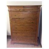 Vintage Solid Oak 7-Drawer Tallboy Dresser!