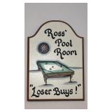 Customized Vintage-Style Pool Room Wall Sign