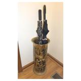 Umbrella Holder w 2 umbrellas 40x29" & 40x28"