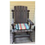 Wooden Rocker w Cushion 26x22x44"