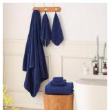 Bath Towels Set 6pc Navy Blue