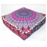 Mandala Floor Pouf Cover 16in Square