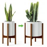 2 Adjustable Bamboo Plant Stand