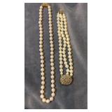 Monet pearl necklace, 18' & Carolee bracelet