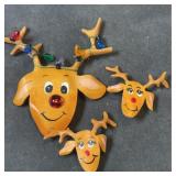 Rudolph pin & clip on earring set