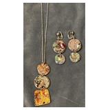 Colorful charms and earrings set.  Clip on