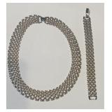 Napier Flat Link Mesh Necklace & Bracelet set 16/7