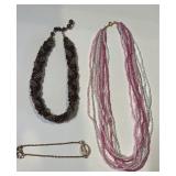 Beaded necklaces  12-16' & shell bracelet
