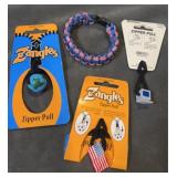 Zipper pulls & patriotic bracelet