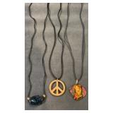 Black ribbon necklace.  22'