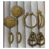 Goldtone clip on & pierced earrings