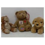 Teddy Bears & Golden Retriever Puppy Lot