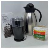 Capresso Coffee Grinder, Carafe & Filters Lot
