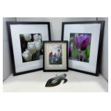 Framed Tulip Art & Stained Glass Floral Decor