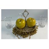 Decorative Apple & Candle Centerpiece