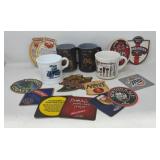 Beer Coasters & Coffee Mug Lot